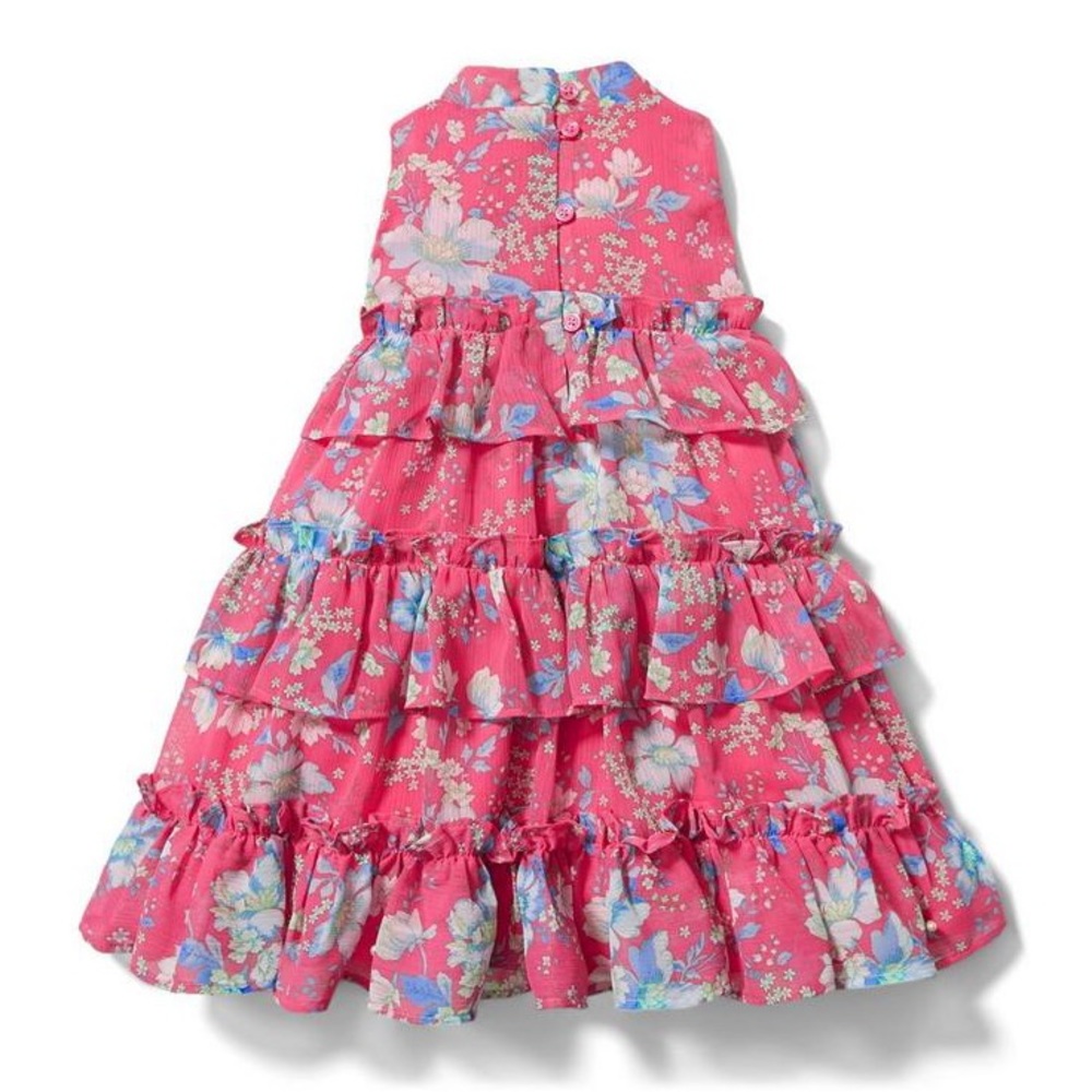 Janie and Jack Special Occasion Floral Tiered Ruffle Dress - Picture 2 of 9